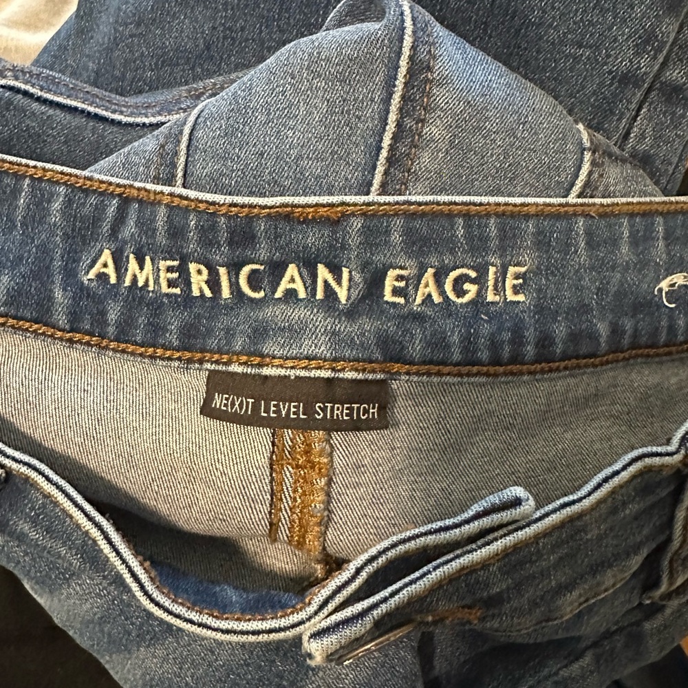 American Eagle Outfitters Dark Blue Straight Leg Jeans - Picture 7 of 8